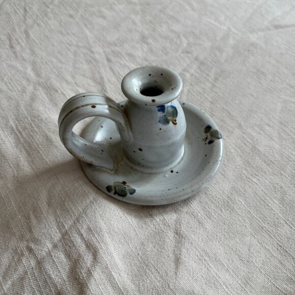 Vintage pottery candle dish holder - Picture 2 of 4